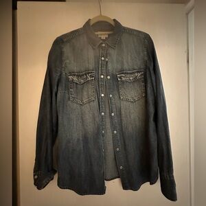 J. Crew Chambray Button-Up Shirt - Medium Blue